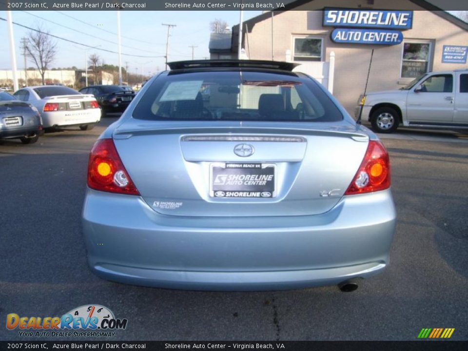 2007 Scion tC Azure Blue Pearl / Dark Charcoal Photo #4