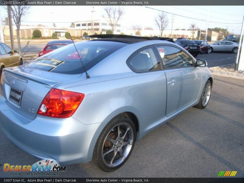 2007 Scion tC Azure Blue Pearl / Dark Charcoal Photo #5