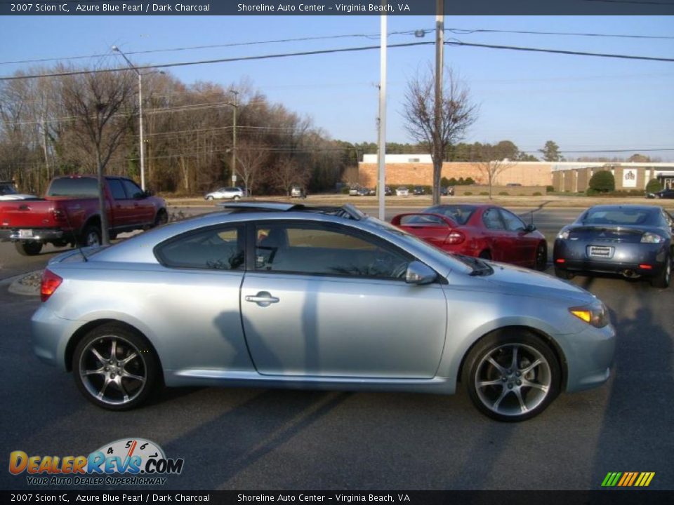 2007 Scion tC Azure Blue Pearl / Dark Charcoal Photo #6