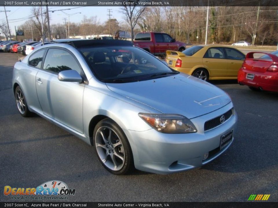 2007 Scion tC Azure Blue Pearl / Dark Charcoal Photo #7