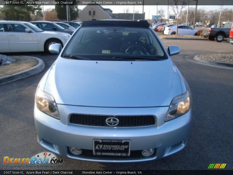 2007 Scion tC Azure Blue Pearl / Dark Charcoal Photo #8