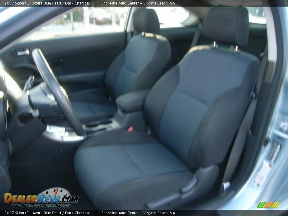 2007 Scion tC Azure Blue Pearl / Dark Charcoal Photo #14