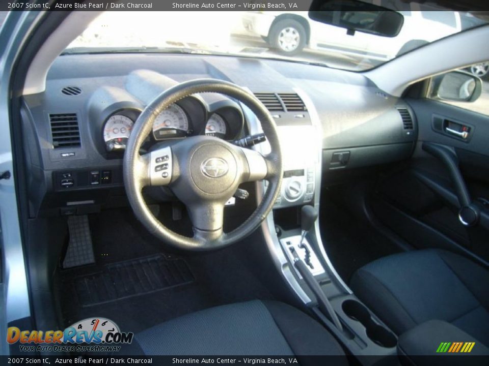 2007 Scion tC Azure Blue Pearl / Dark Charcoal Photo #15