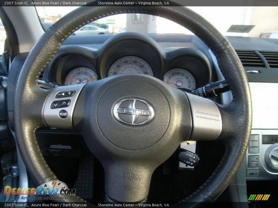 2007 Scion tC Azure Blue Pearl / Dark Charcoal Photo #17