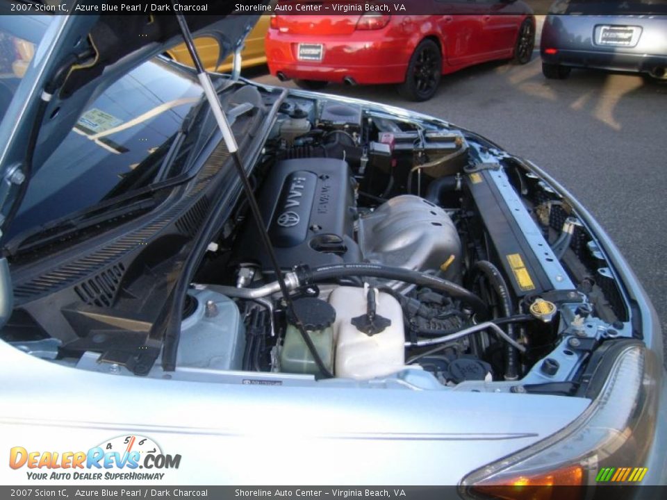 2007 Scion tC Azure Blue Pearl / Dark Charcoal Photo #21