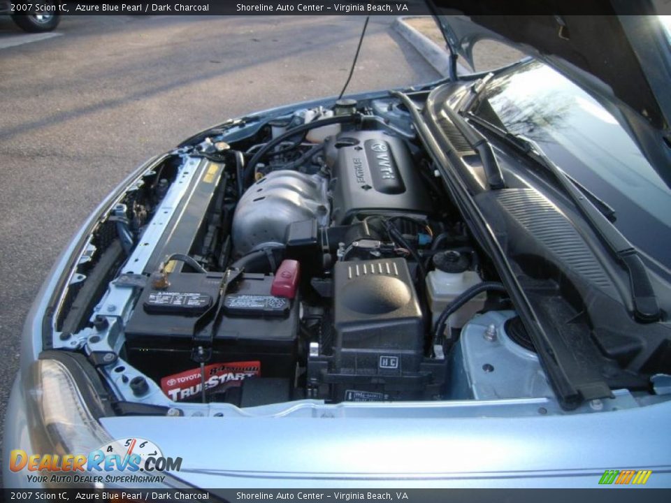 2007 Scion tC Azure Blue Pearl / Dark Charcoal Photo #23