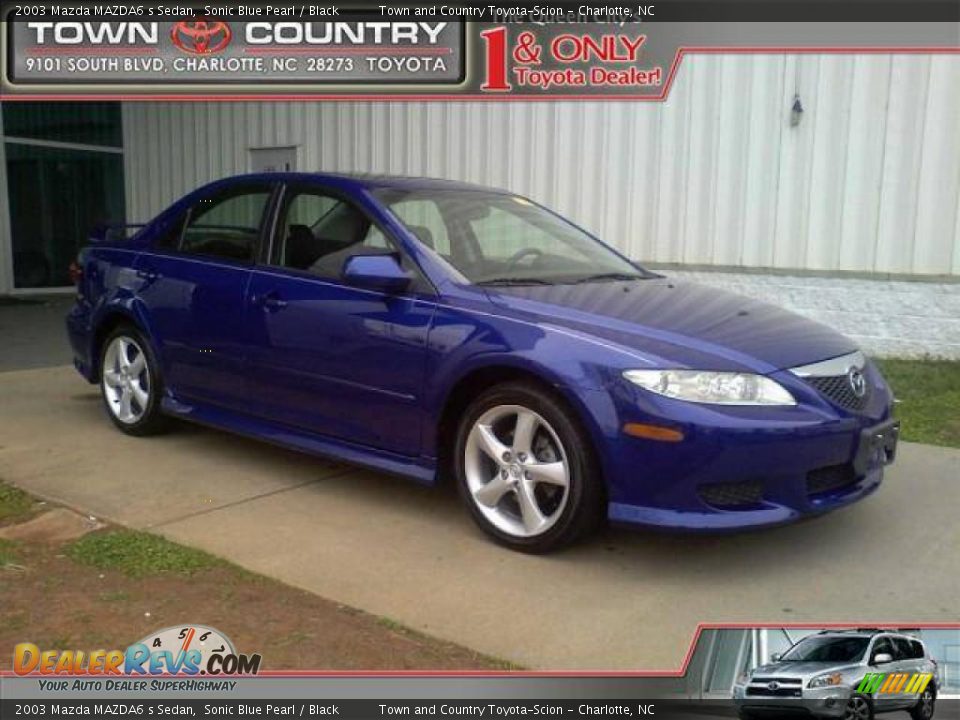 2003 Mazda MAZDA6 s Sedan Sonic Blue Pearl / Black Photo #1