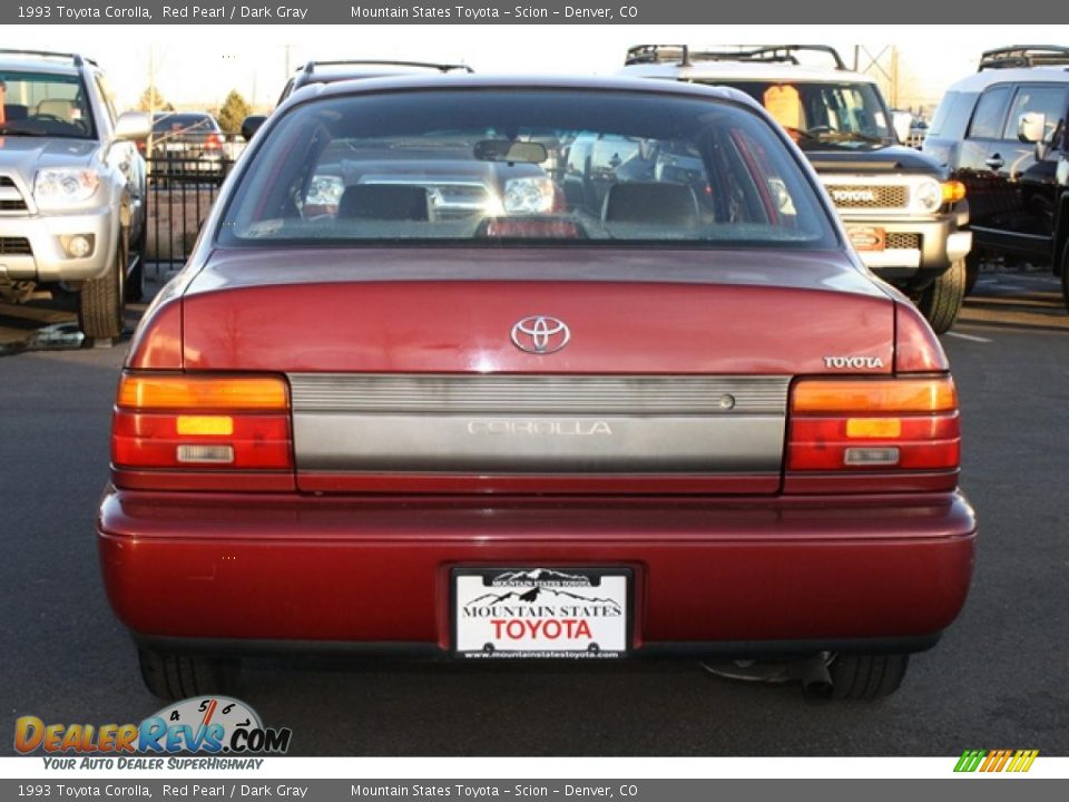 1993 Toyota Corolla Red Pearl / Dark Gray Photo #3