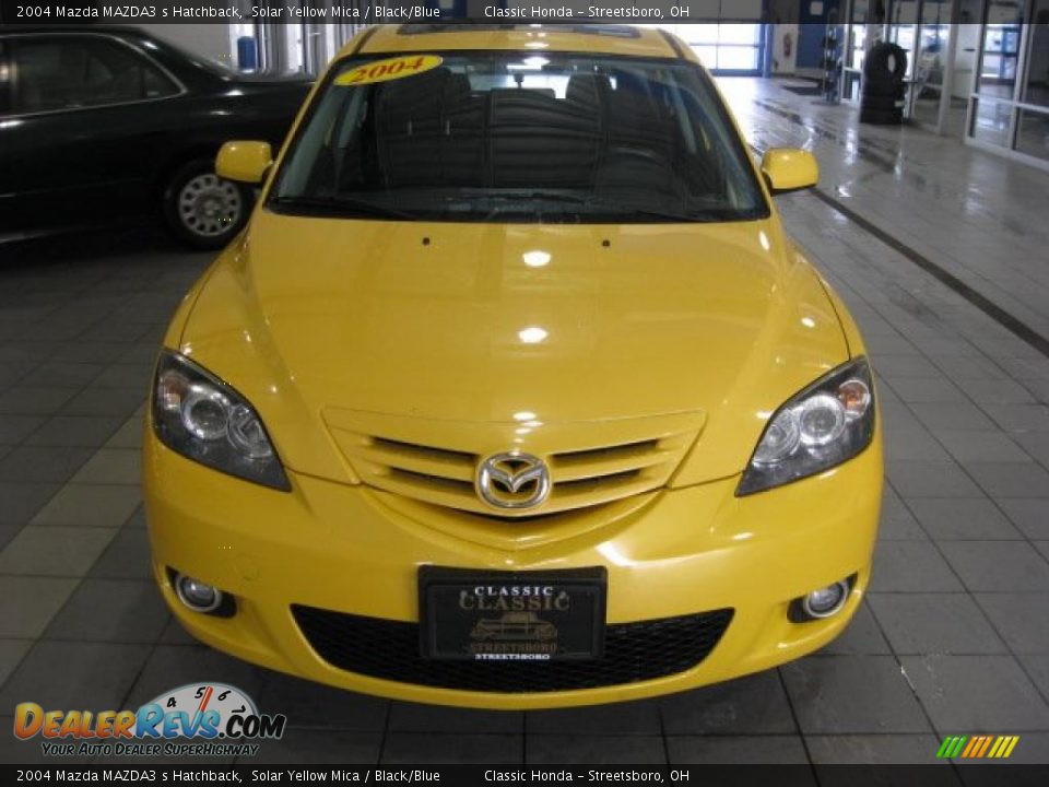 2004 Mazda MAZDA3 s Hatchback Solar Yellow Mica / Black/Blue Photo #5