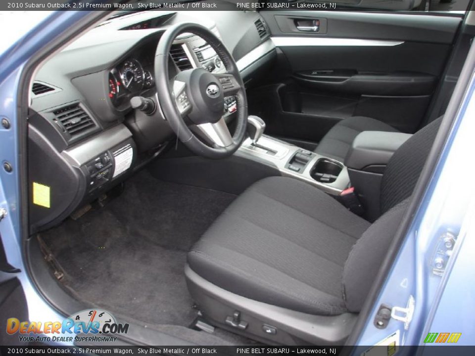 Off Black Interior - 2010 Subaru Outback 2.5i Premium Wagon Photo #10