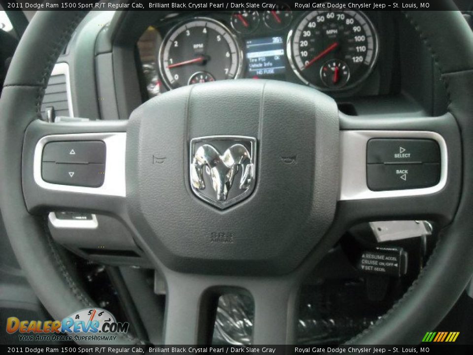2011 Dodge Ram 1500 Sport R/T Regular Cab Brilliant Black Crystal Pearl / Dark Slate Gray Photo #19