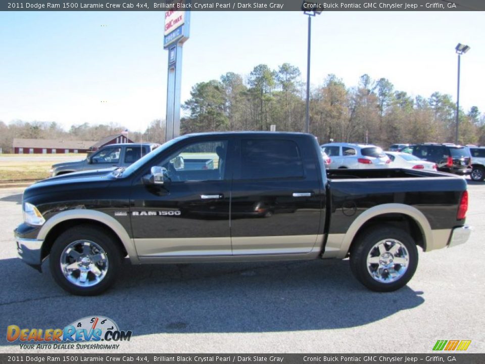 Brilliant Black Crystal Pearl 2011 Dodge Ram 1500 Laramie Crew Cab 4x4 Photo #4