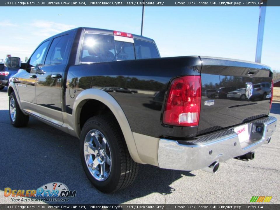 2011 Dodge Ram 1500 Laramie Crew Cab 4x4 Brilliant Black Crystal Pearl / Dark Slate Gray Photo #5