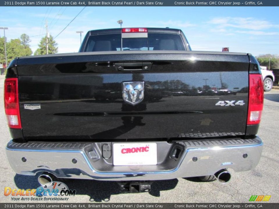 2011 Dodge Ram 1500 Laramie Crew Cab 4x4 Brilliant Black Crystal Pearl / Dark Slate Gray Photo #6