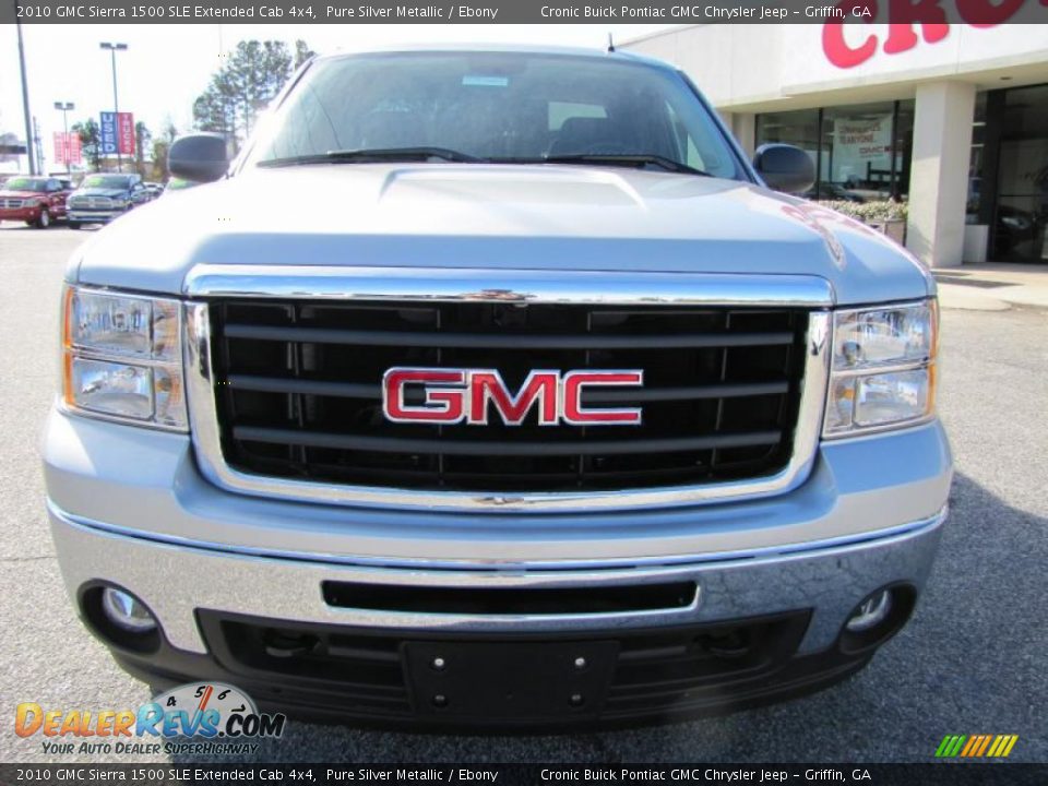 2010 GMC Sierra 1500 SLE Extended Cab 4x4 Pure Silver Metallic / Ebony Photo #2