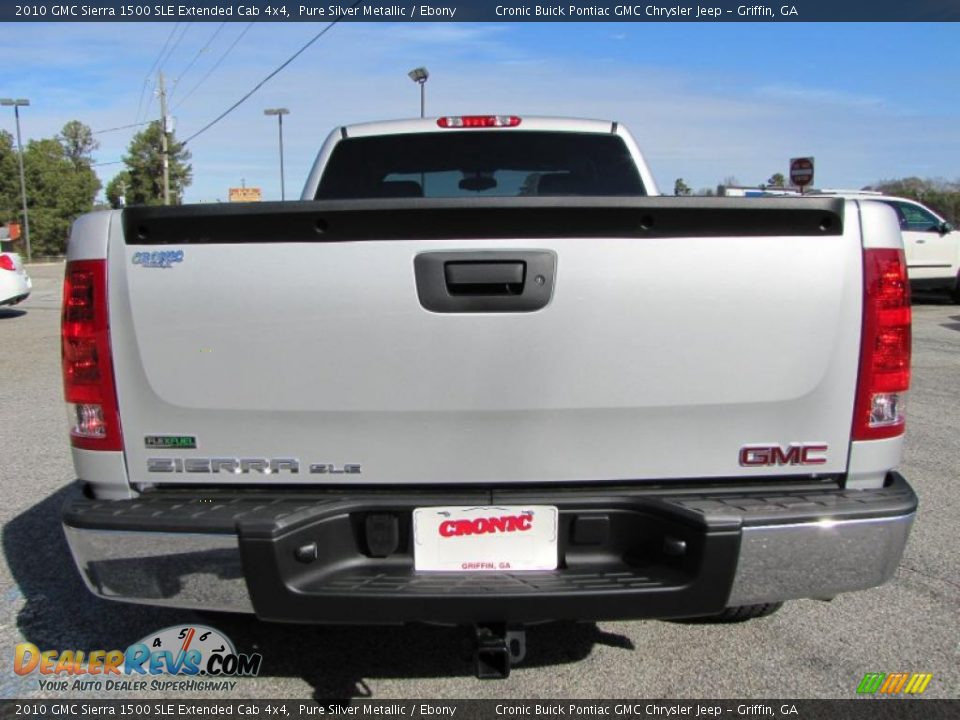 2010 GMC Sierra 1500 SLE Extended Cab 4x4 Pure Silver Metallic / Ebony Photo #6