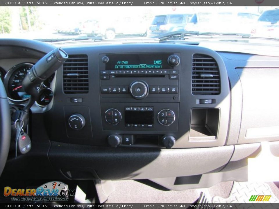 2010 GMC Sierra 1500 SLE Extended Cab 4x4 Pure Silver Metallic / Ebony Photo #15