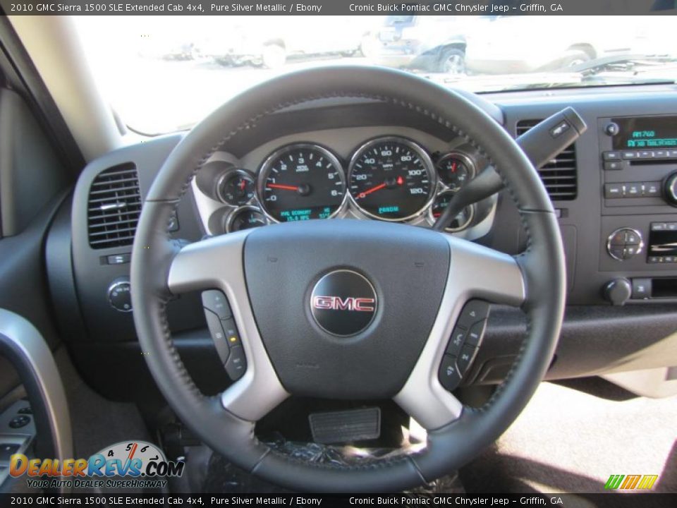 2010 GMC Sierra 1500 SLE Extended Cab 4x4 Pure Silver Metallic / Ebony Photo #16