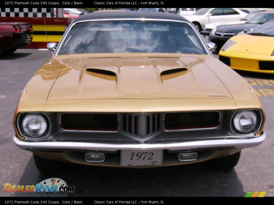 1972 Plymouth Cuda 340 Coupe Gold / Black Photo #2