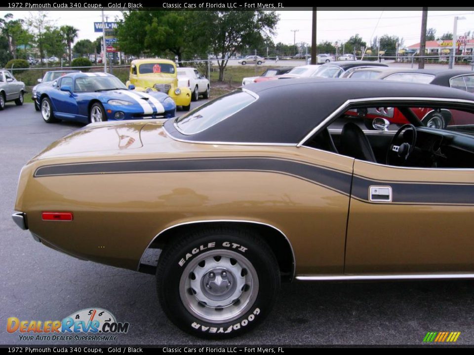 1972 Plymouth Cuda 340 Coupe Gold / Black Photo #7