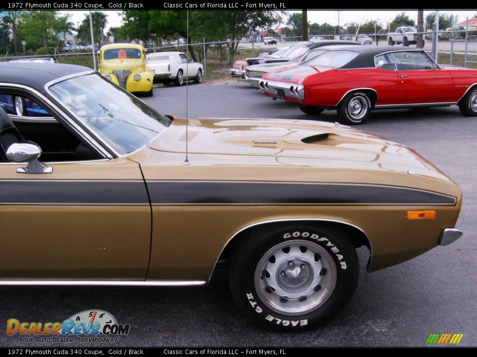 1972 Plymouth Cuda 340 Coupe Gold / Black Photo #8