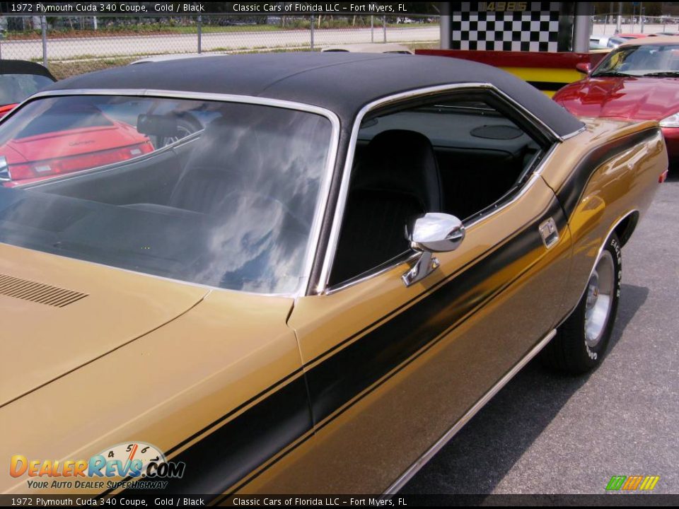 1972 Plymouth Cuda 340 Coupe Gold / Black Photo #9