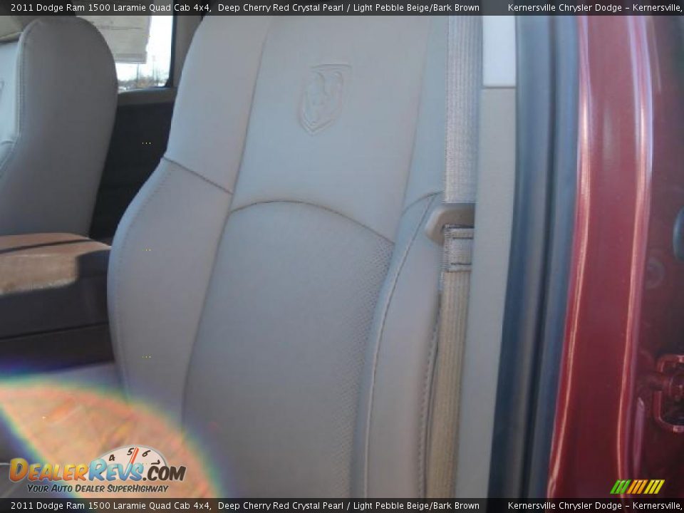 2011 Dodge Ram 1500 Laramie Quad Cab 4x4 Deep Cherry Red Crystal Pearl / Light Pebble Beige/Bark Brown Photo #9