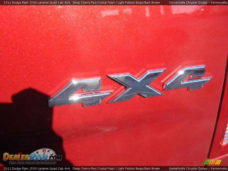 2011 Dodge Ram 1500 Laramie Quad Cab 4x4 Deep Cherry Red Crystal Pearl / Light Pebble Beige/Bark Brown Photo #14