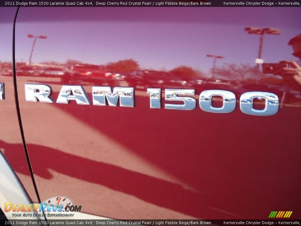 2011 Dodge Ram 1500 Laramie Quad Cab 4x4 Deep Cherry Red Crystal Pearl / Light Pebble Beige/Bark Brown Photo #18