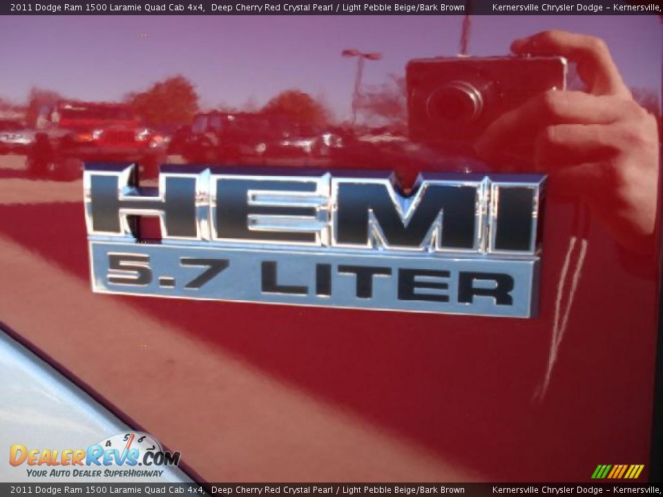 2011 Dodge Ram 1500 Laramie Quad Cab 4x4 Deep Cherry Red Crystal Pearl / Light Pebble Beige/Bark Brown Photo #19