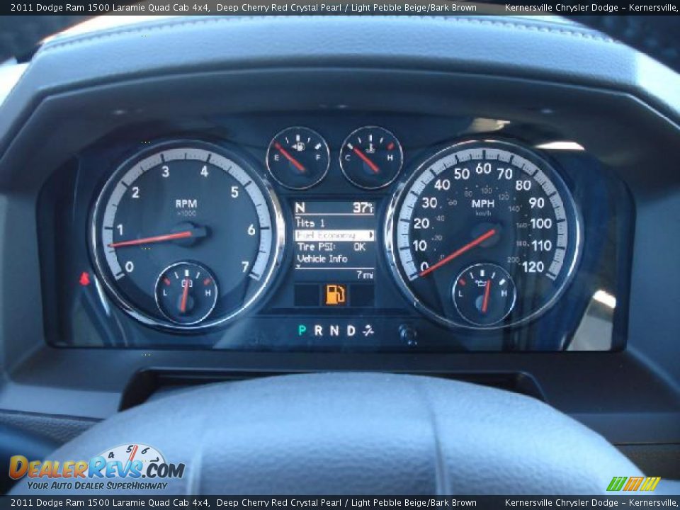 2011 Dodge Ram 1500 Laramie Quad Cab 4x4 Deep Cherry Red Crystal Pearl / Light Pebble Beige/Bark Brown Photo #26