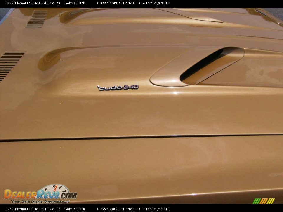 1972 Plymouth Cuda 340 Coupe Gold / Black Photo #14
