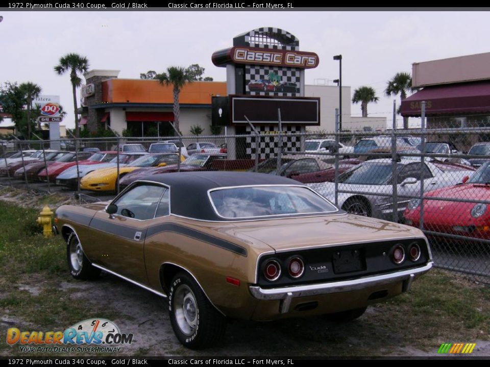 1972 Plymouth Cuda 340 Coupe Gold / Black Photo #22
