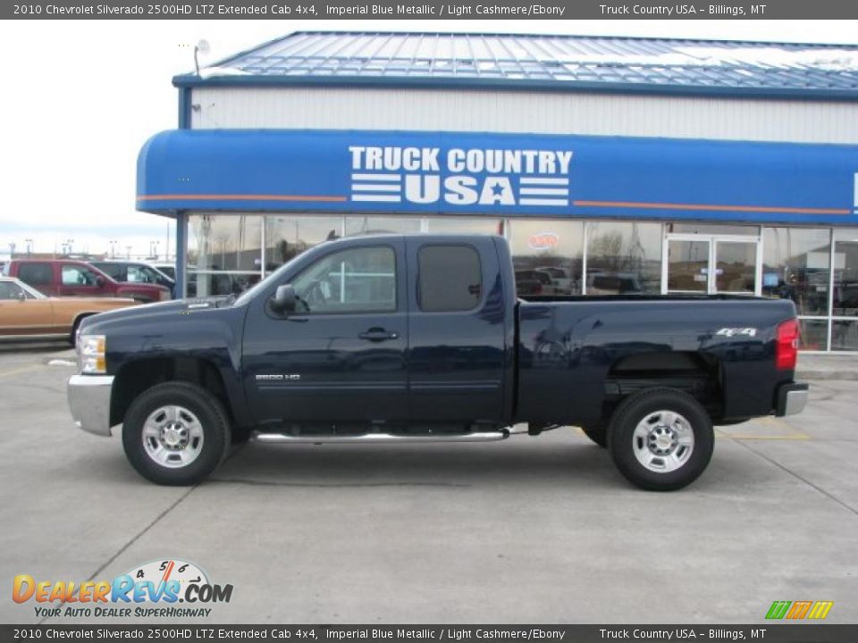 2010 Chevrolet Silverado 2500HD LTZ Extended Cab 4x4 Imperial Blue Metallic / Light Cashmere/Ebony Photo #1