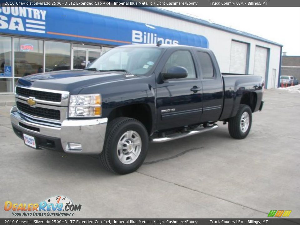 2010 Chevrolet Silverado 2500HD LTZ Extended Cab 4x4 Imperial Blue Metallic / Light Cashmere/Ebony Photo #2