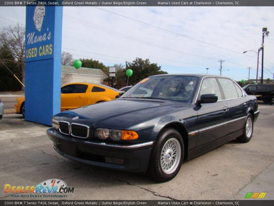 2000 BMW 7 Series 740iL Sedan Oxford Green Metallic / Oyster Beige/English Green Photo #4
