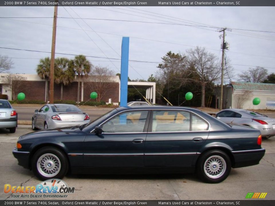 2000 BMW 7 Series 740iL Sedan Oxford Green Metallic / Oyster Beige/English Green Photo #5