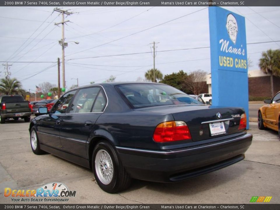 2000 BMW 7 Series 740iL Sedan Oxford Green Metallic / Oyster Beige/English Green Photo #6