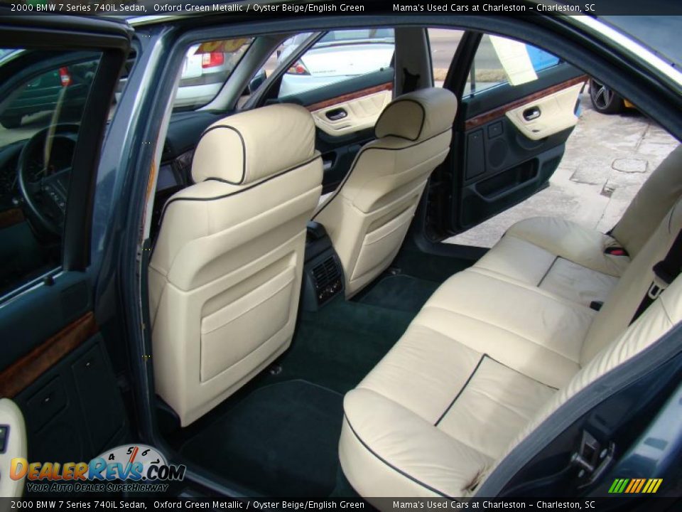 Oyster Beige/English Green Interior - 2000 BMW 7 Series 740iL Sedan Photo #12