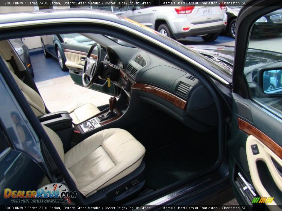2000 BMW 7 Series 740iL Sedan Oxford Green Metallic / Oyster Beige/English Green Photo #14