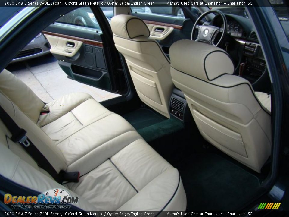 2000 BMW 7 Series 740iL Sedan Oxford Green Metallic / Oyster Beige/English Green Photo #16