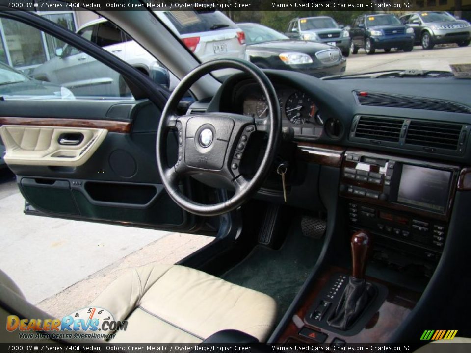 2000 BMW 7 Series 740iL Sedan Oxford Green Metallic / Oyster Beige/English Green Photo #18