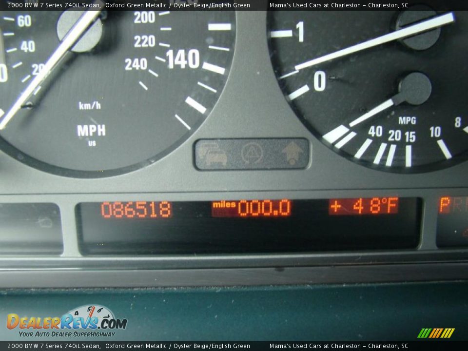 2000 BMW 7 Series 740iL Sedan Oxford Green Metallic / Oyster Beige/English Green Photo #27