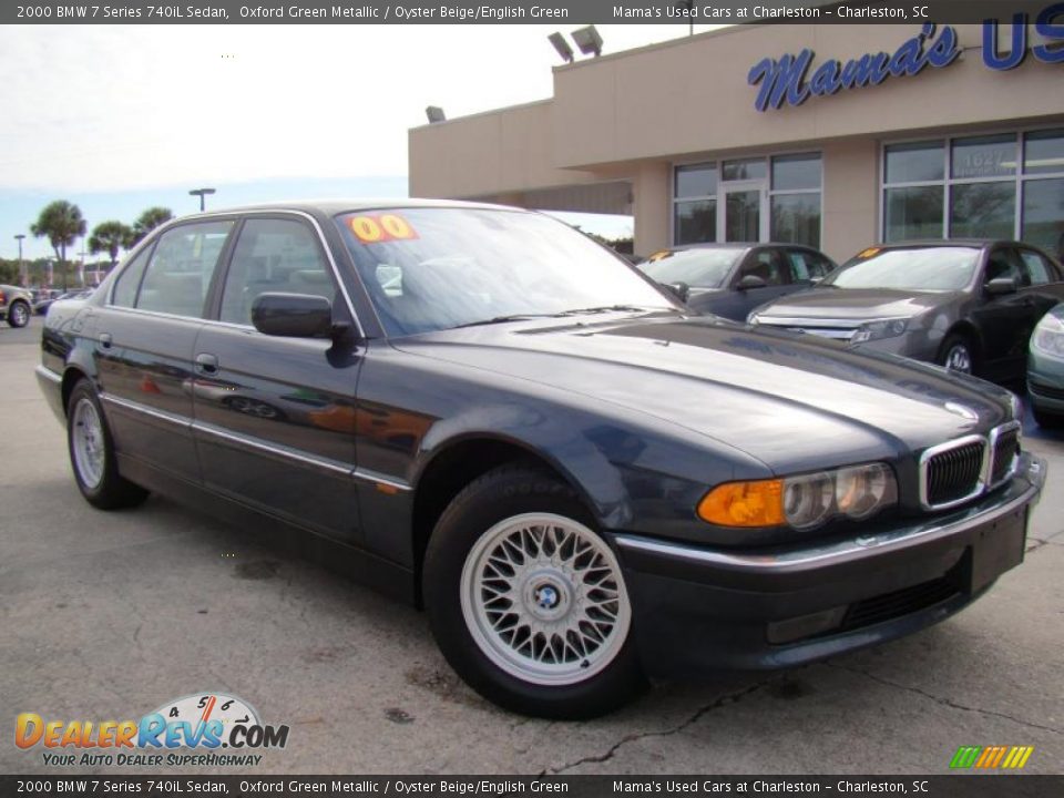 2000 BMW 7 Series 740iL Sedan Oxford Green Metallic / Oyster Beige/English Green Photo #31
