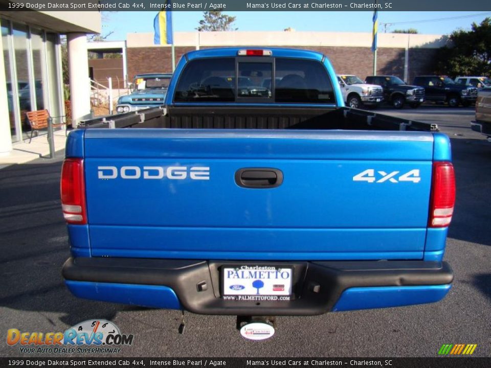 1999 Dodge Dakota Sport Extended Cab 4x4 Intense Blue Pearl / Agate Photo #7