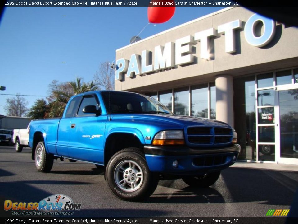 1999 Dodge Dakota Sport Extended Cab 4x4 Intense Blue Pearl / Agate Photo #23