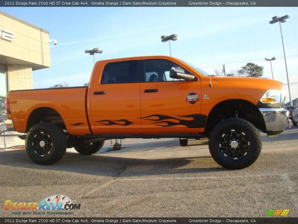 2011 Dodge Ram 2500 HD ST Crew Cab 4x4 Omaha Orange / Dark Slate/Medium Graystone Photo #9