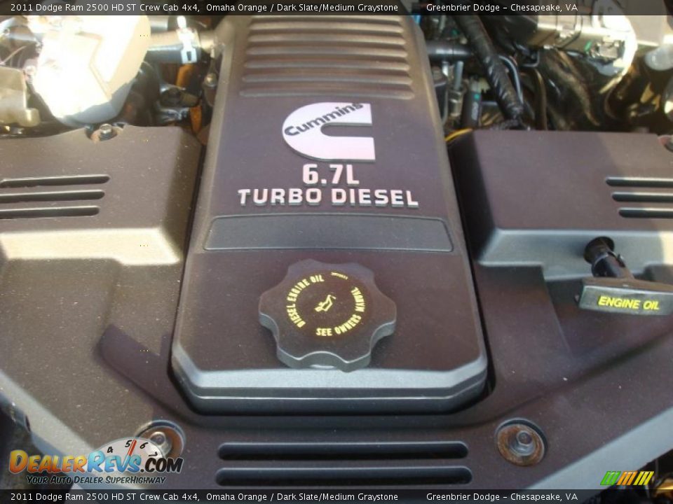 2011 Dodge Ram 2500 HD ST Crew Cab 4x4 Omaha Orange / Dark Slate/Medium Graystone Photo #35