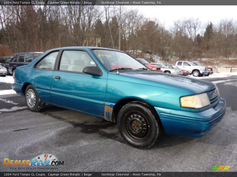 1994 Ford Tempo GL Coupe Cayman Green Metallic / Beige Photo #1