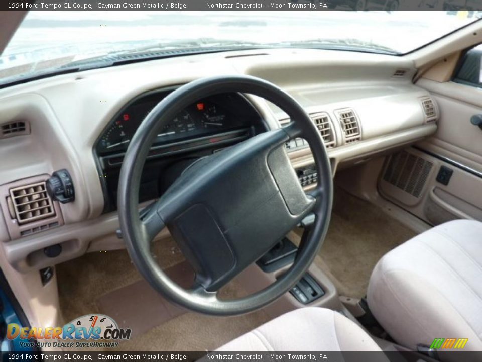 Beige Interior - 1994 Ford Tempo GL Coupe Photo #11